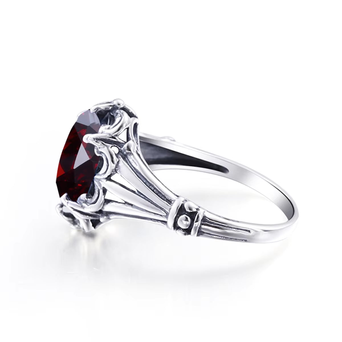 100% 925 Sterling Silver Rings Oval Design Garnet Bohemian Handmade Victoria Wieck Rings for Women Fine Jewelry