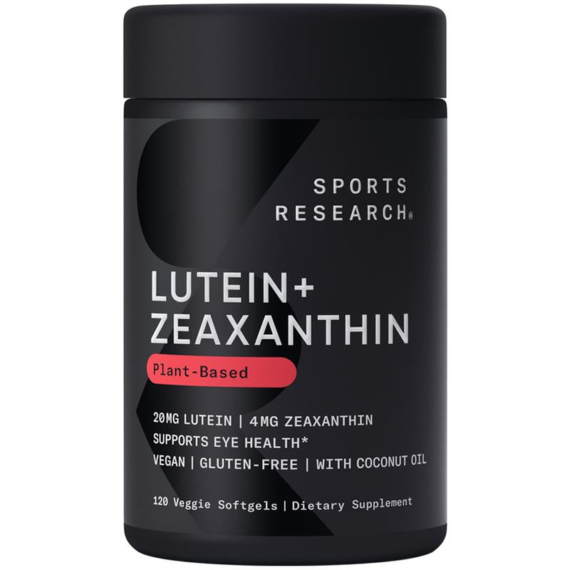 Sports Research Vegan Lutein + Zeaxanthin - 20Mg - with Organic Coconut Oil - Vegan Certified & Non-Gmo Verified (120 Softgels)