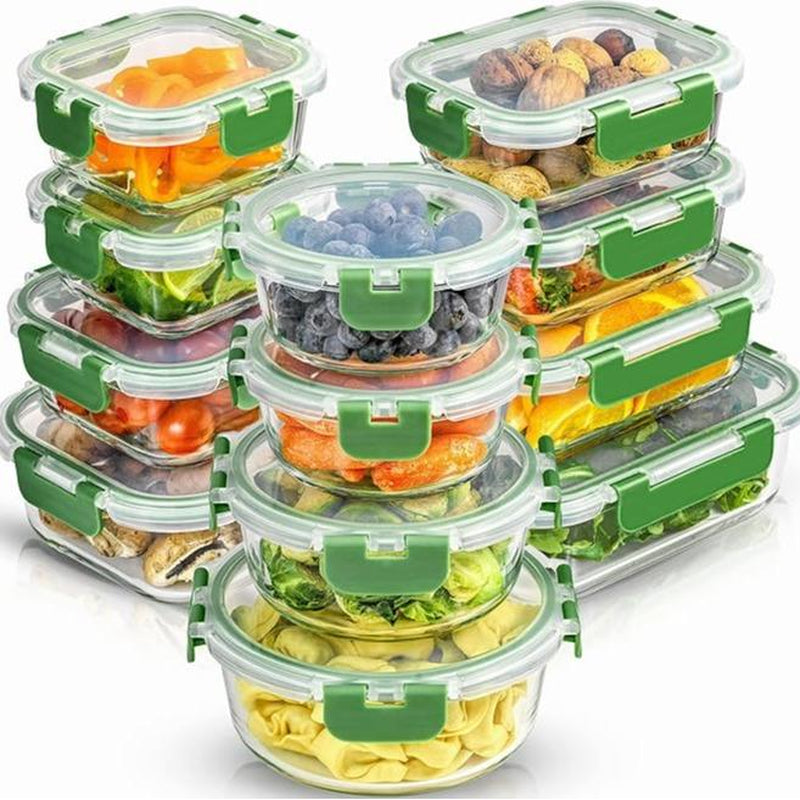 Joyjolt Joyful 24Pc Glass Food Storage Set - Airtight, Freezer-Safe, Perfect for Meal Prep & Pantry! Kitchen Container