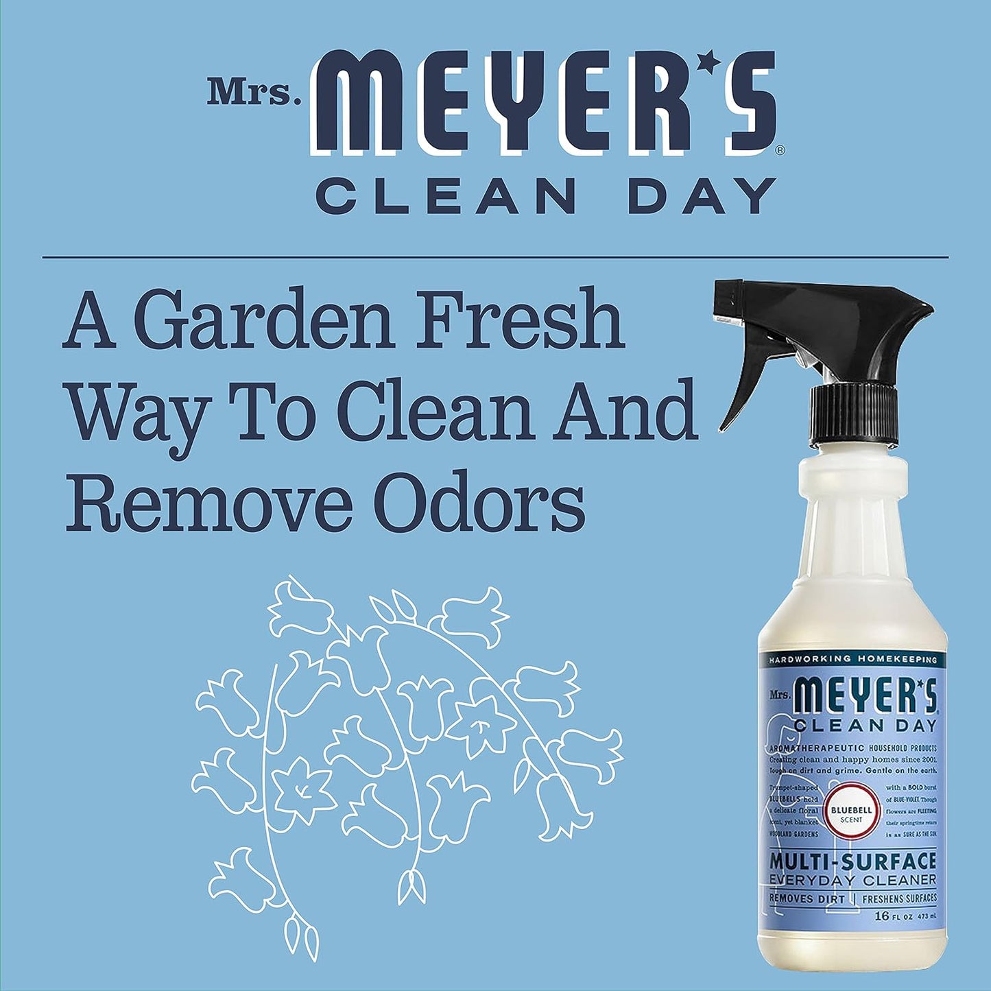 Mrs. Meyer'S All-Purpose Cleaner Spray, Bluebell, 16 Fl. Oz - Pack of 3