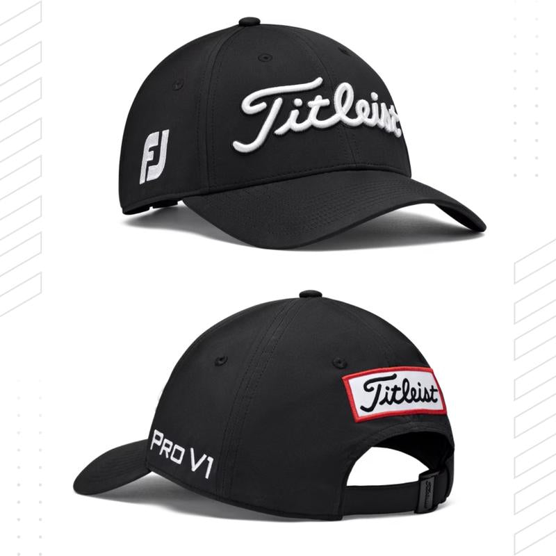 Titleist Golf Black/White Hat for Adults - High-Quality Cotton Material, Durable and Comfortable