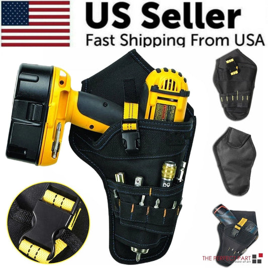 Heavy Duty Drill Holster Tool Belt Pouch Bit Holder Hanging Waist Bag Drill Tool