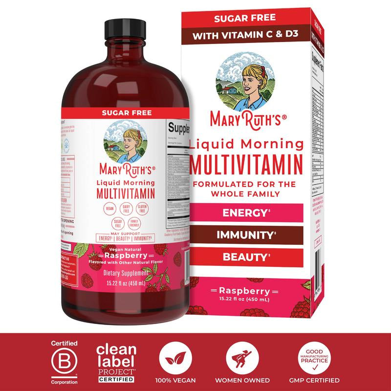 Maryruth'S Liquid Morning Multivitamin - B Complex Vitamins - Vitamins A, C, D, E - Zinc - Beauty - Vegan - Sugar Free - 15.22 Fl Oz