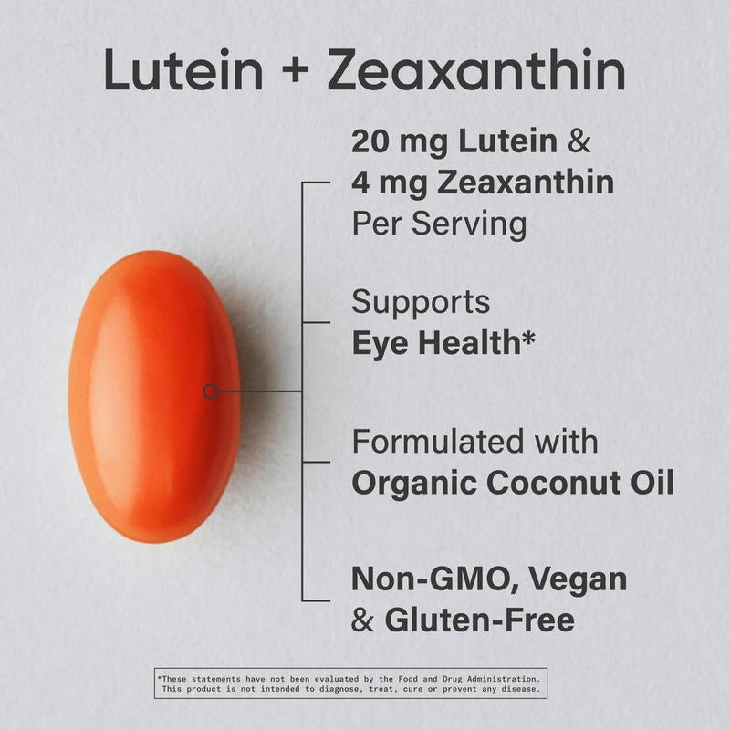 Sports Research Vegan Lutein + Zeaxanthin - 20Mg - with Organic Coconut Oil - Vegan Certified & Non-Gmo Verified (120 Softgels)