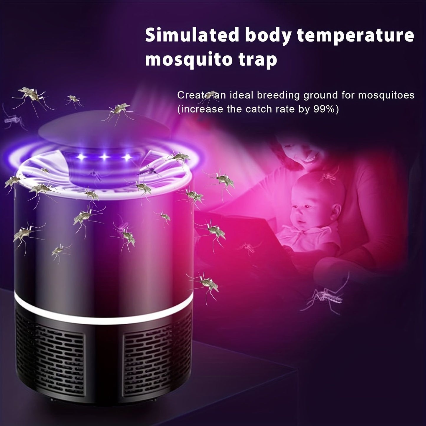 Bug Zapper; Fruit Fly Trap; Electric Mosquito & Fly Suppressor/Killer - Insect Lure Trap Powerful Small Gnats; Hanging Mosquito Light For Home; Indoor; Outdoor; Patio (Large Six Lights Model)