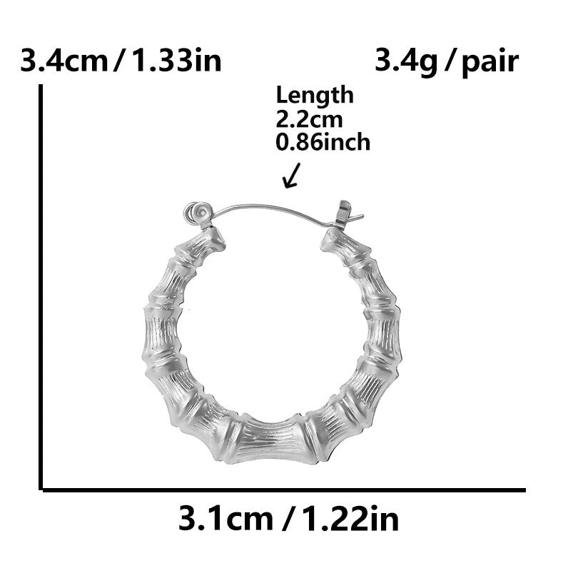 Vacuum 18K Electroplating 304 Stainless Steel U-shaped Earrings